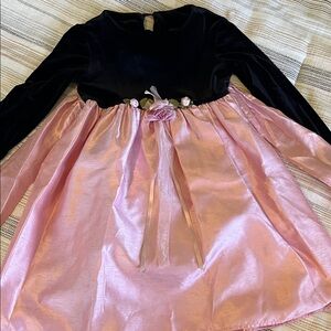 Speechless Black Velvet Dress with Pink Floral Details